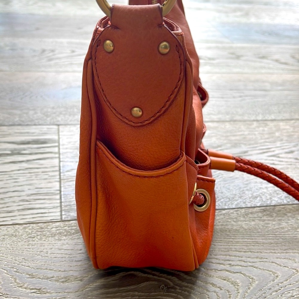 Vintage MICHAEL KORS Orange  Leather Shoulder Bag - Picture 7 of 12